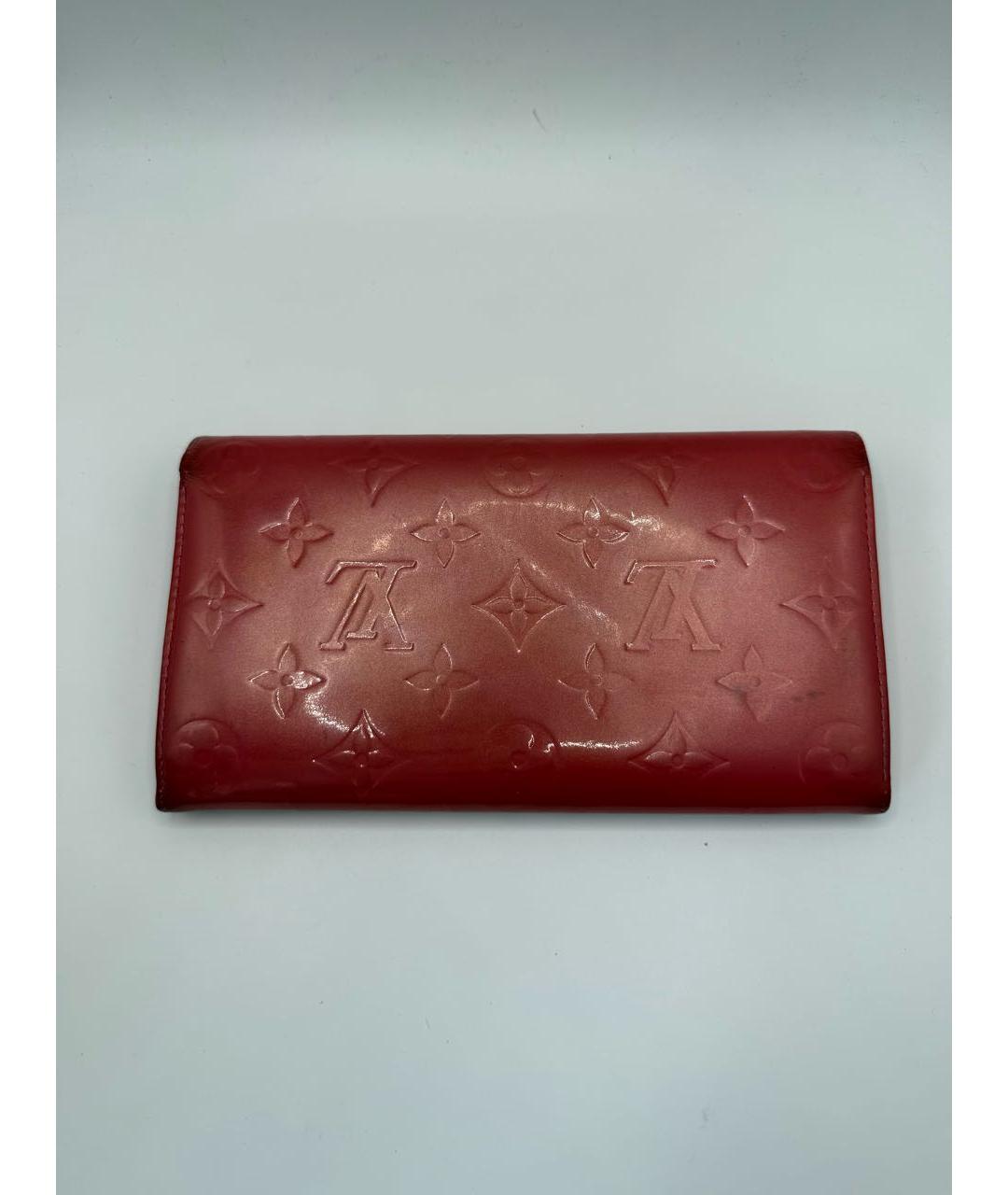 LOUIS VUITTON Красный кожаный кошелек, фото 5