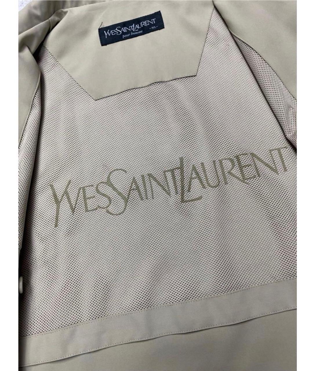 SAINT LAURENT Бежевая шелковая куртка, фото 5