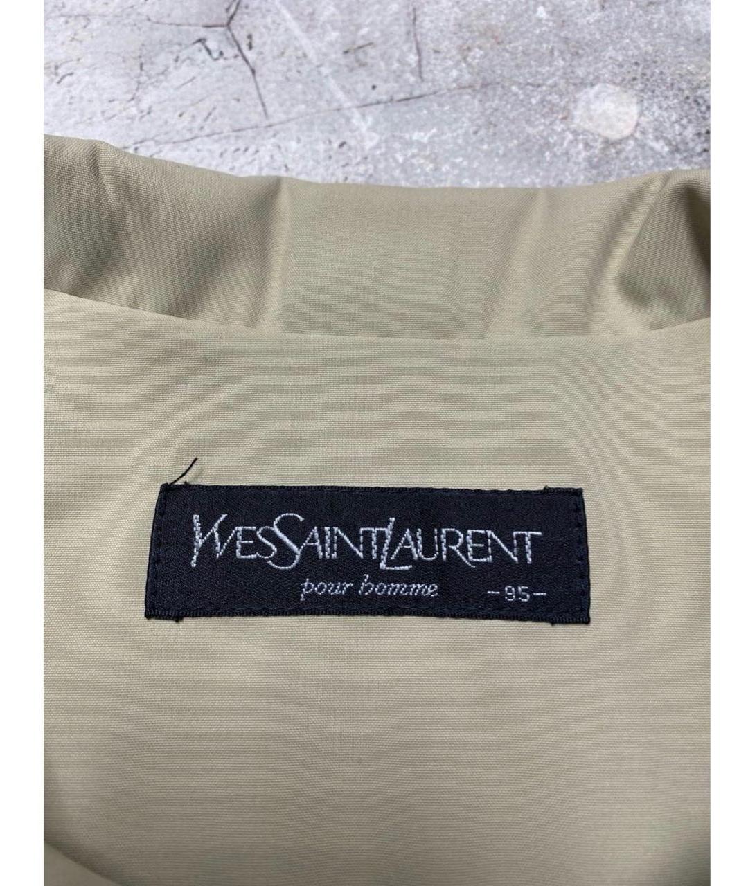 SAINT LAURENT Бежевая шелковая куртка, фото 3