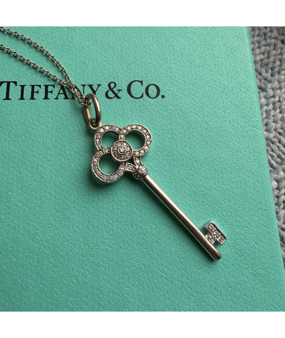 TIFFANY&CO Серая подвеска из белого золота, фото 6