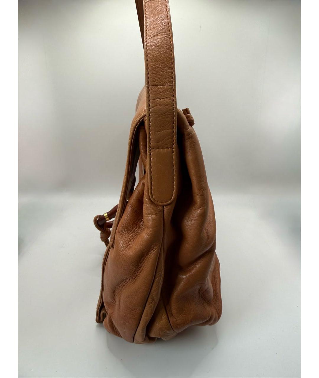 LOEWE Коричневая кожаная сумка через плечо, фото 3