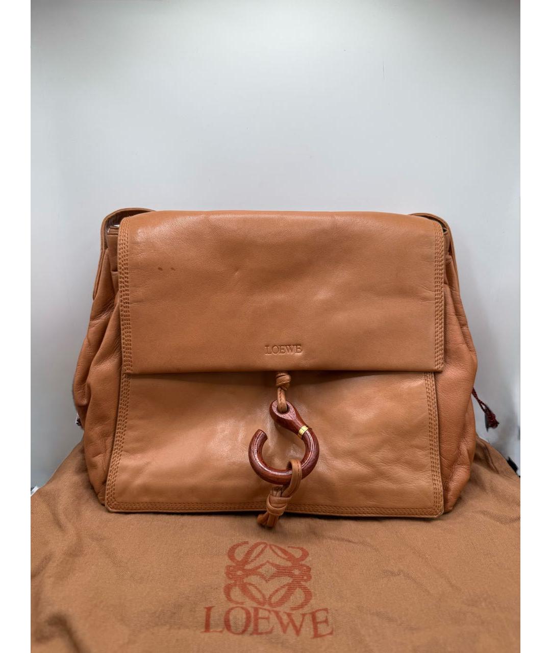 LOEWE Коричневая кожаная сумка через плечо, фото 8