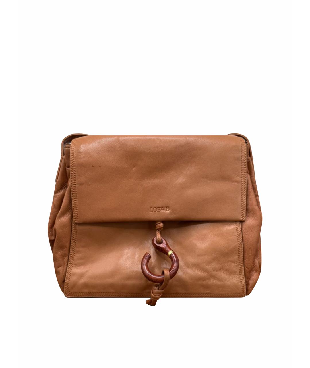 LOEWE Коричневая кожаная сумка через плечо, фото 1