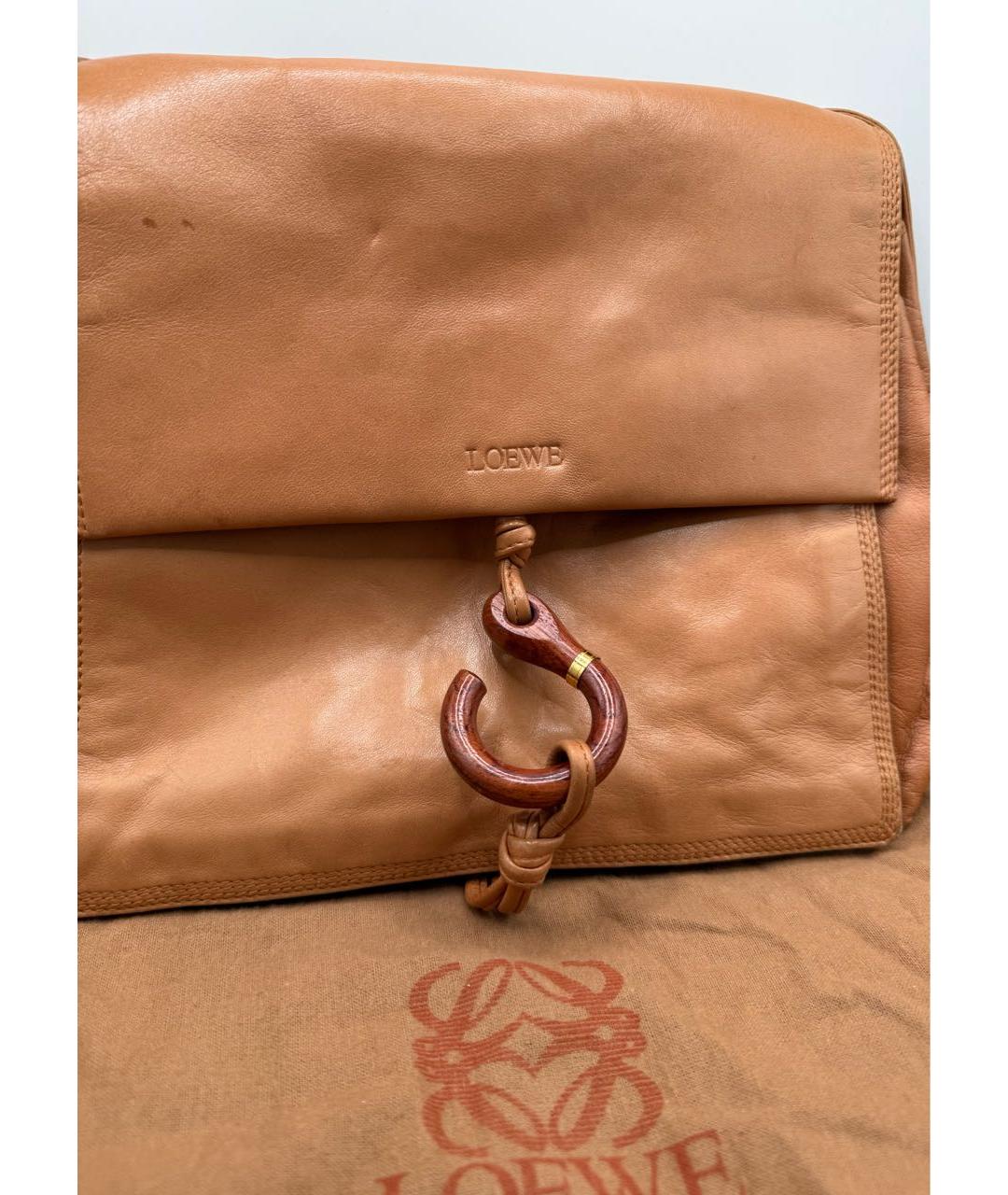 LOEWE Коричневая кожаная сумка через плечо, фото 2