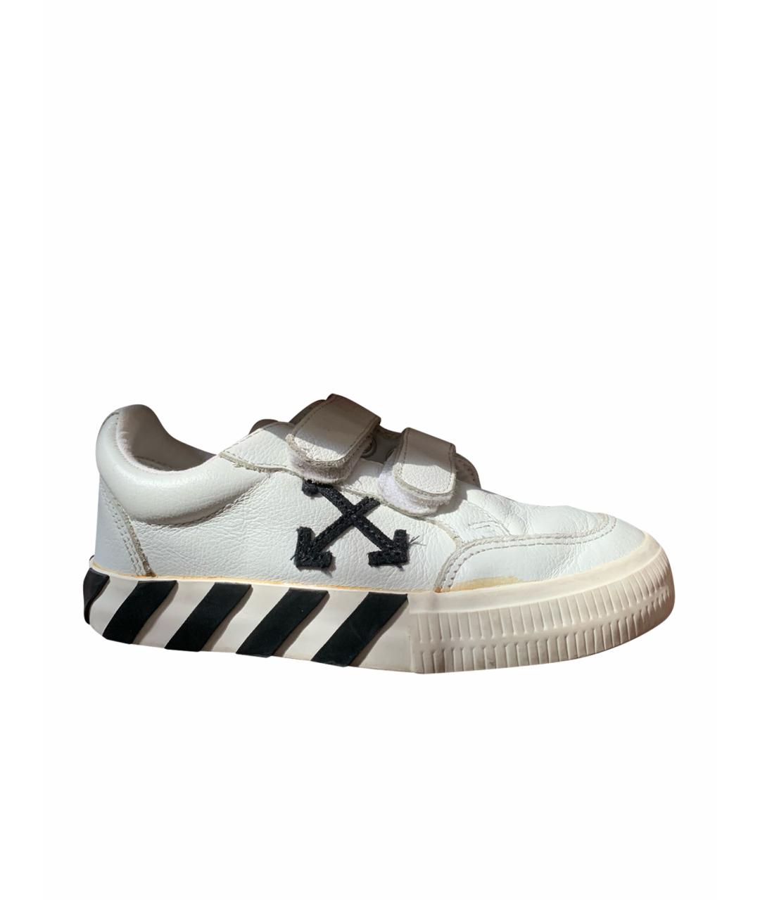 OFF-WHITE Белые кожаные кеды, фото 1