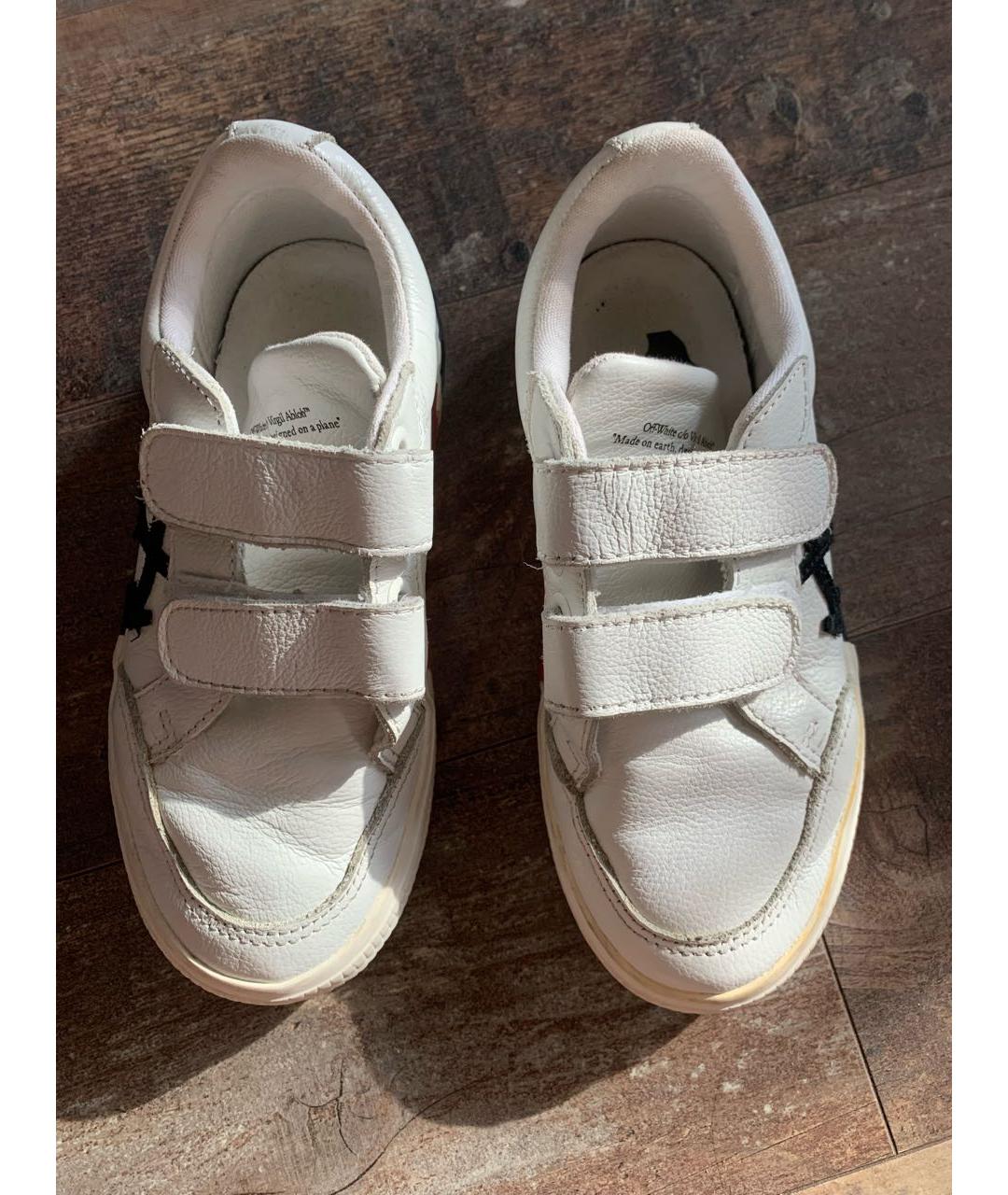 OFF-WHITE Белые кожаные кеды, фото 2