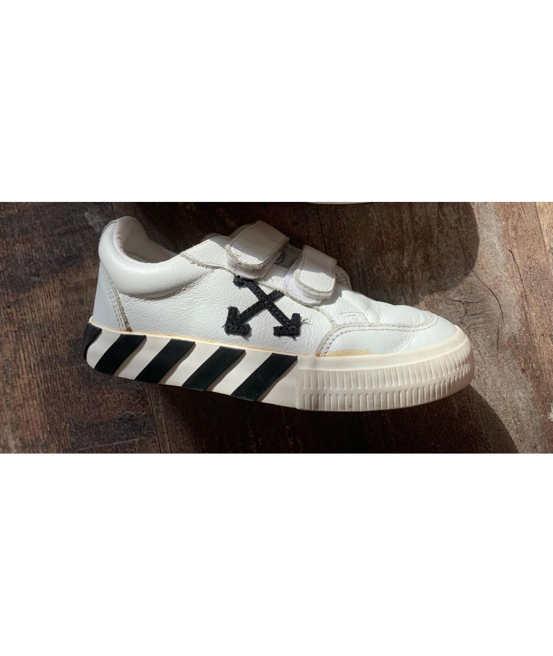 OFF-WHITE Белые кожаные кеды, фото 8