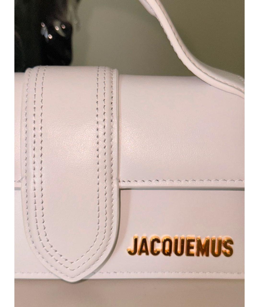 JACQUEMUS Белая кожаная сумка через плечо, фото 5