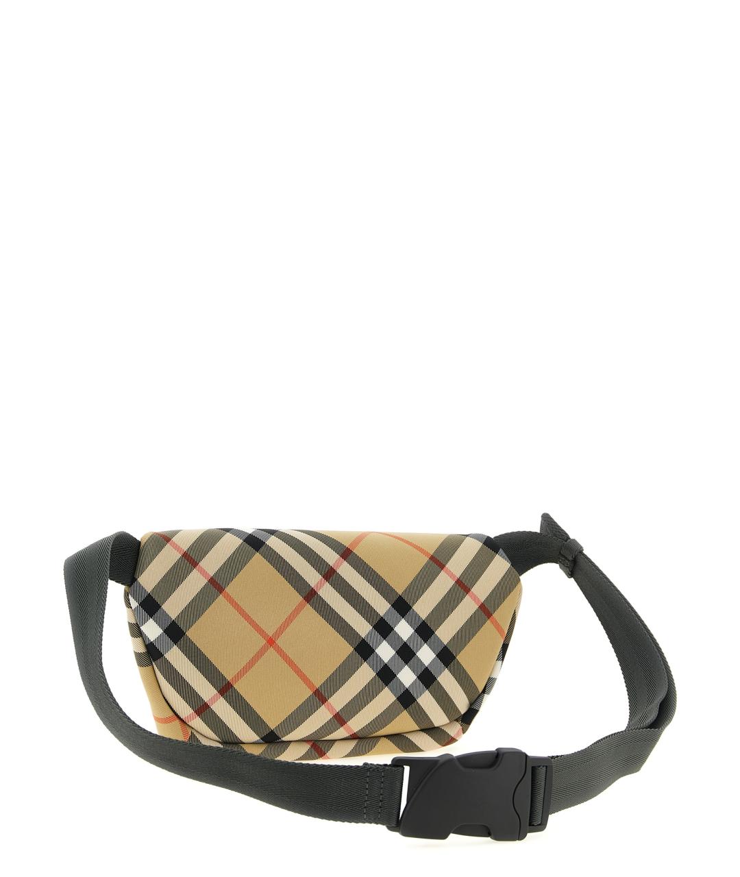 BURBERRY Бежевая тканевая поясная сумка, фото 2