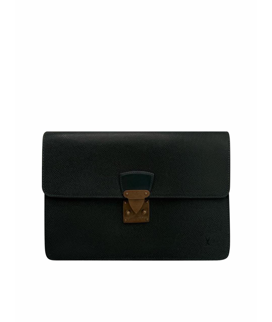LOUIS VUITTON Зеленая кожаная барсетка, фото 1