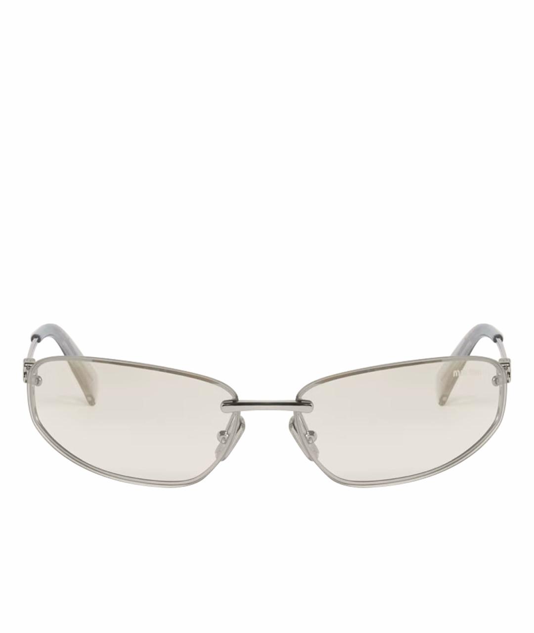 MIU MIU Серебряные металлические солнцезащитные очки, фото 1