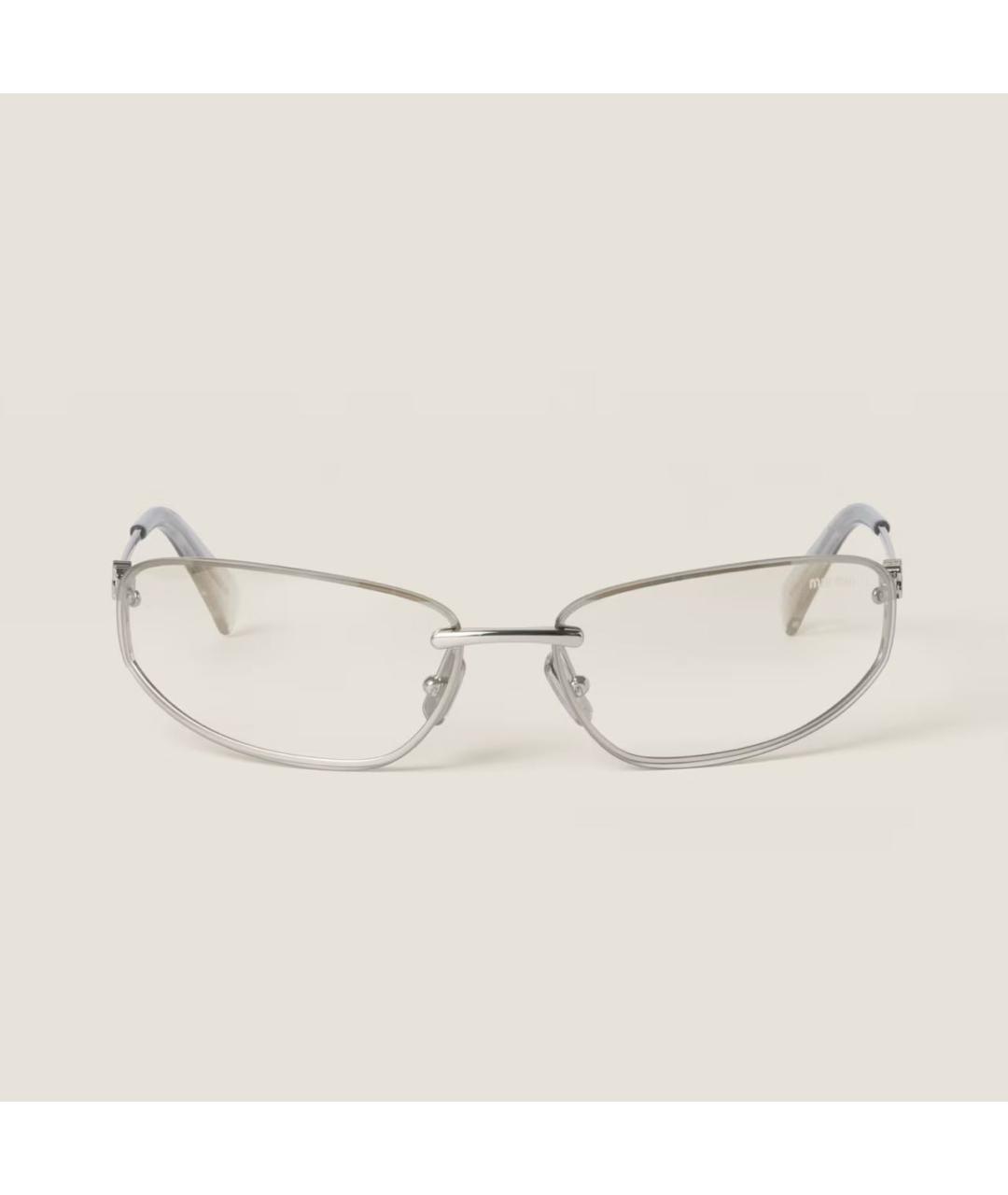 MIU MIU Серебряные металлические солнцезащитные очки, фото 7