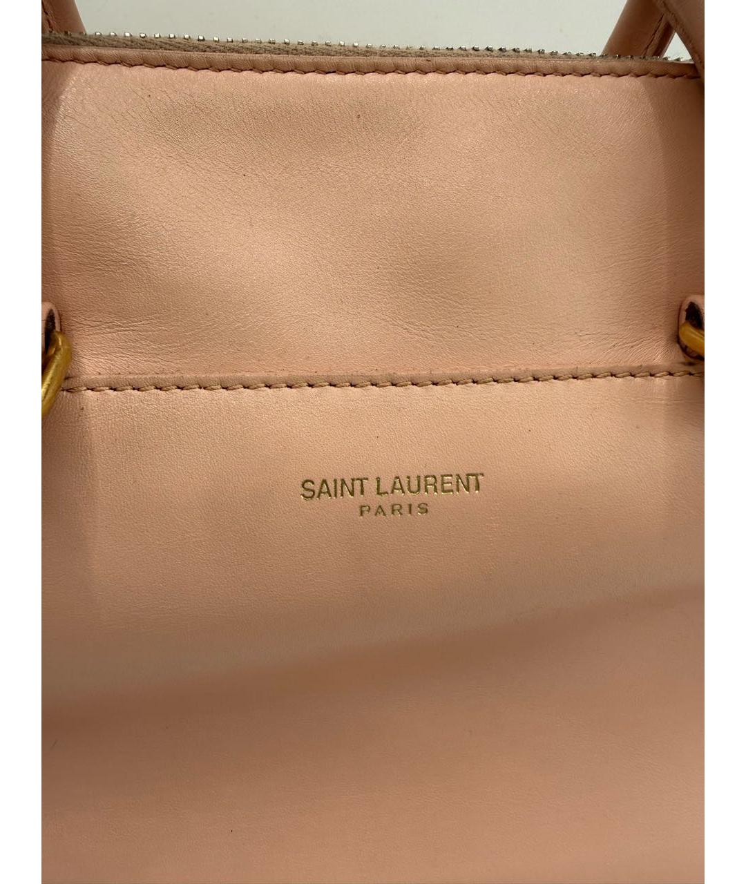 SAINT LAURENT Розовая кожаная сумка через плечо, фото 2