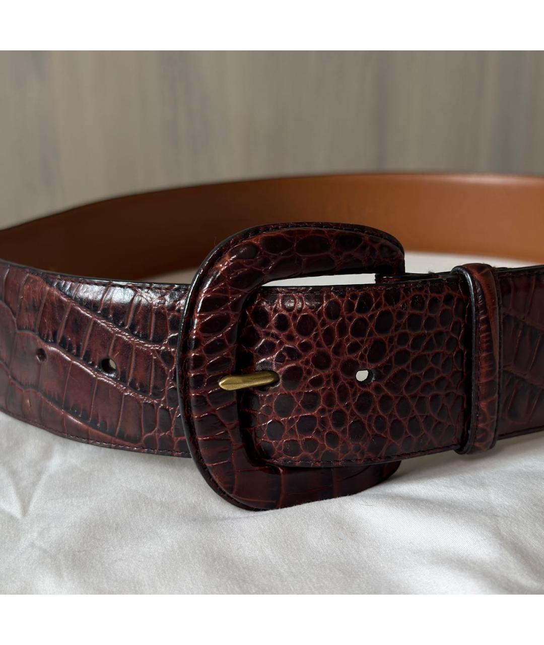 RALPH LAUREN Коричневый ремень из экзотической кожи, фото 2