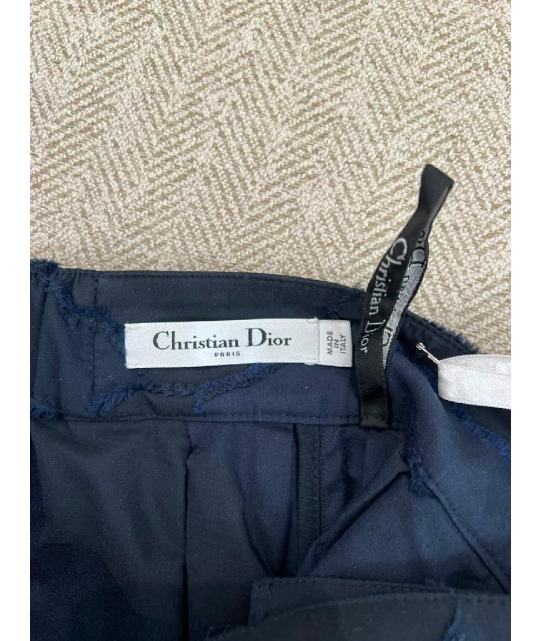 CHRISTIAN DIOR Темно-синяя хлопковая юбка миди, фото 3