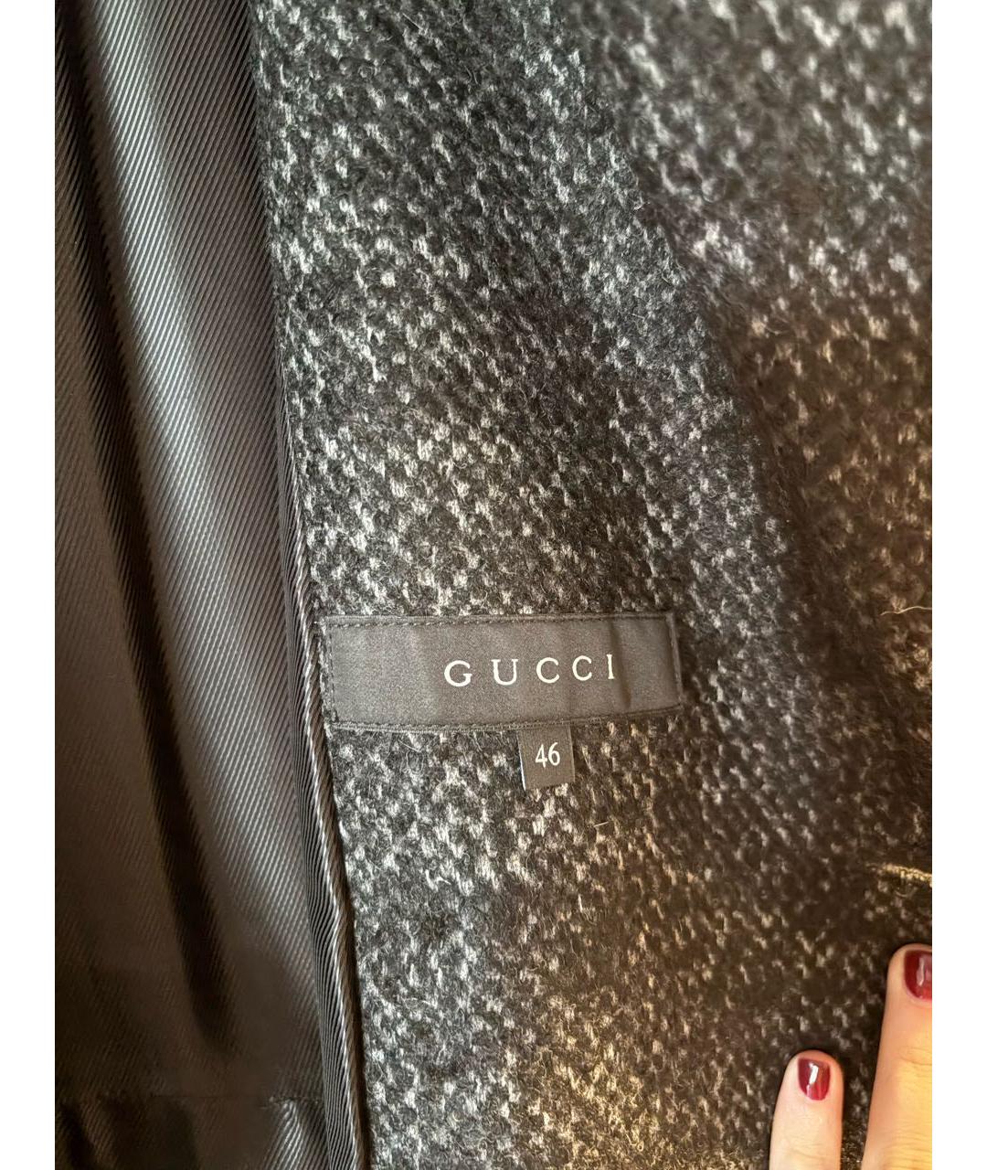 GUCCI Серое шерстяное пальто, фото 3