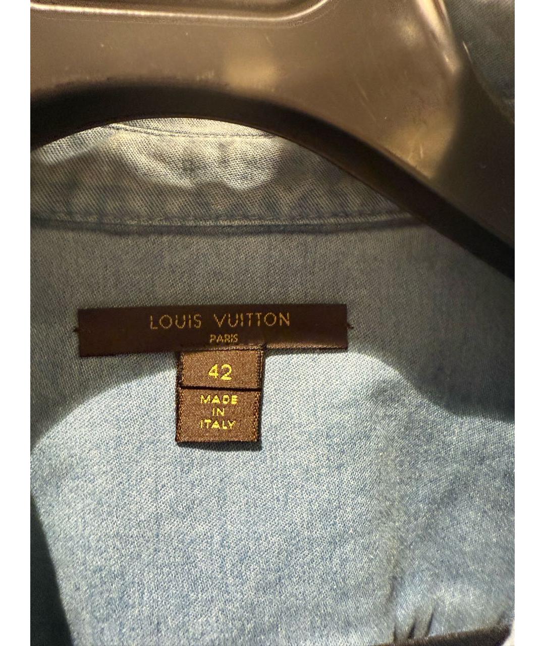 LOUIS VUITTON Голубая хлопковая рубашка, фото 4