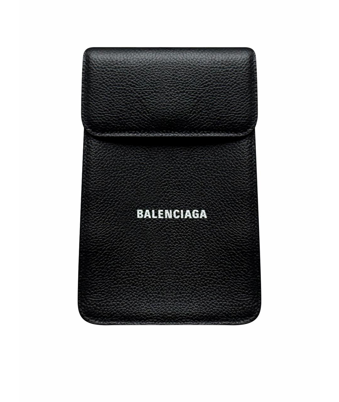 BALENCIAGA Черная кожаная сумка через плечо, фото 1