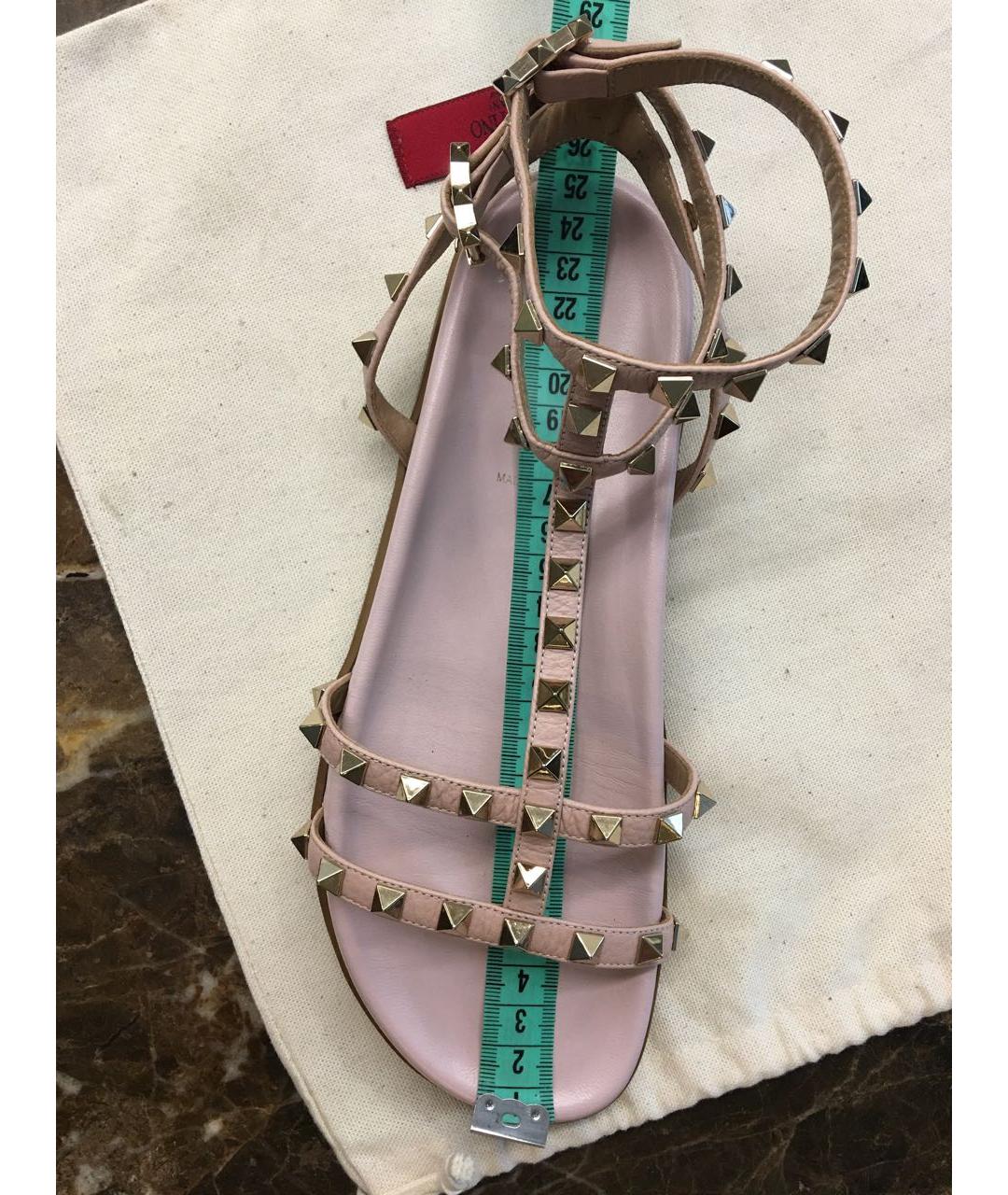VALENTINO Розовые кожаные сандалии, фото 3