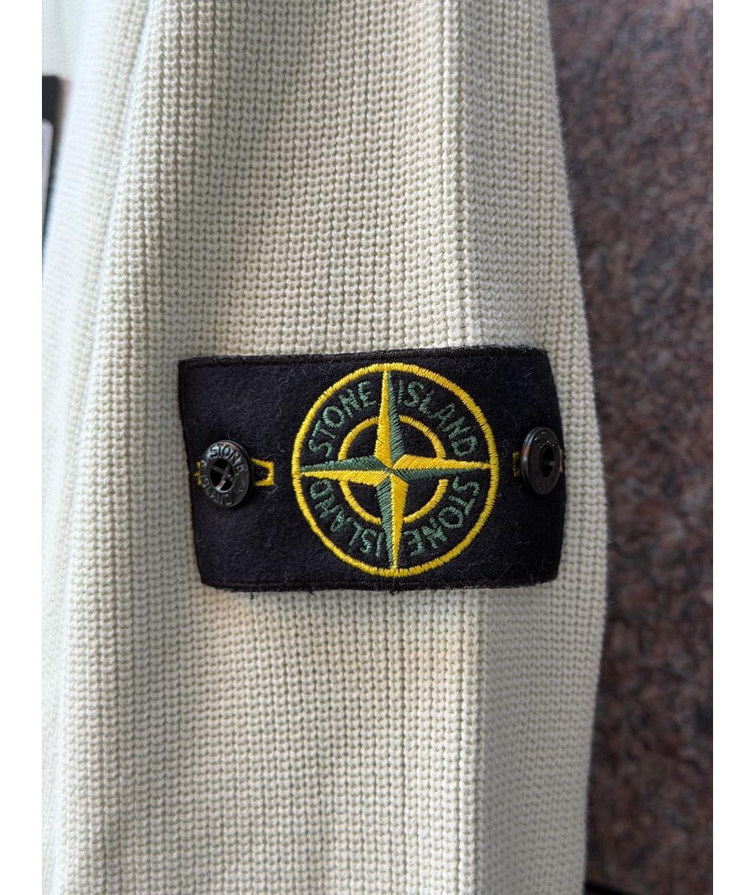 STONE ISLAND Зеленый хлопковый джемпер / свитер, фото 4