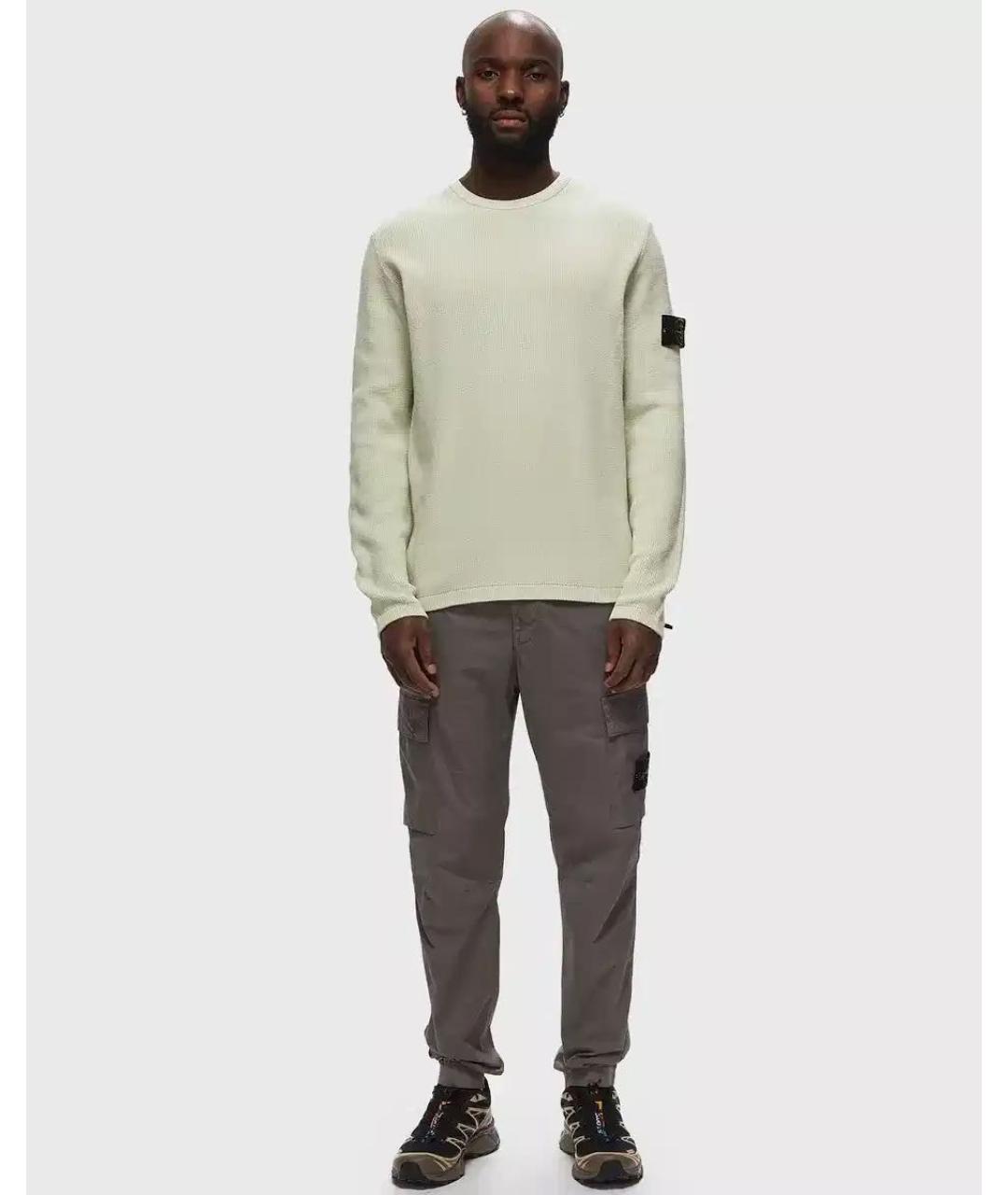 STONE ISLAND Зеленый хлопковый джемпер / свитер, фото 8