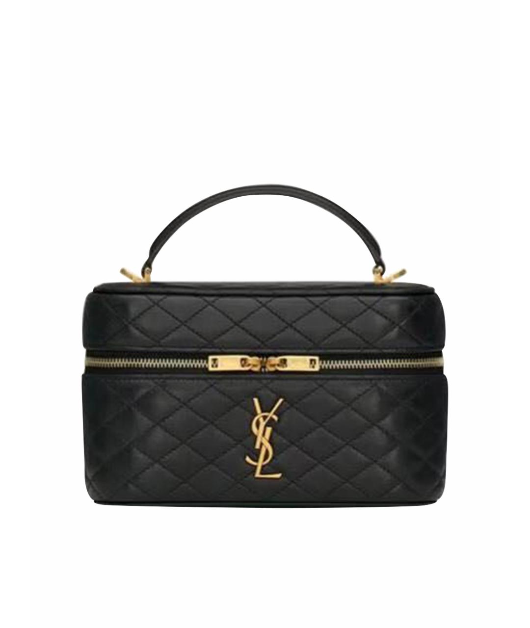 SAINT LAURENT Черная кожаная сумка через плечо, фото 1