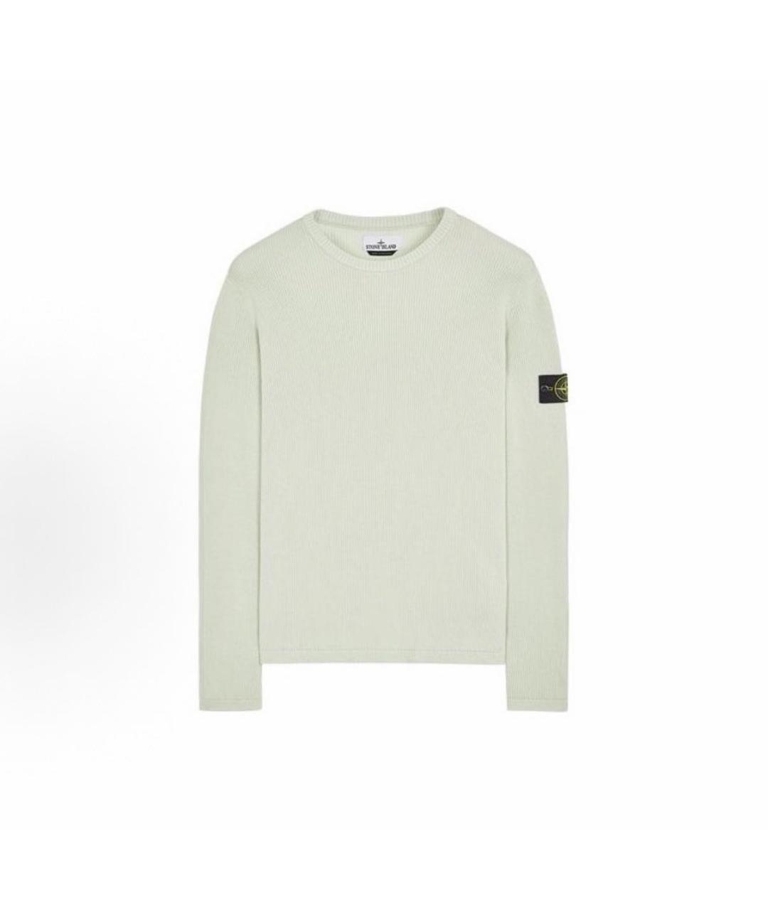 STONE ISLAND Белый хлопковый джемпер / свитер, фото 1