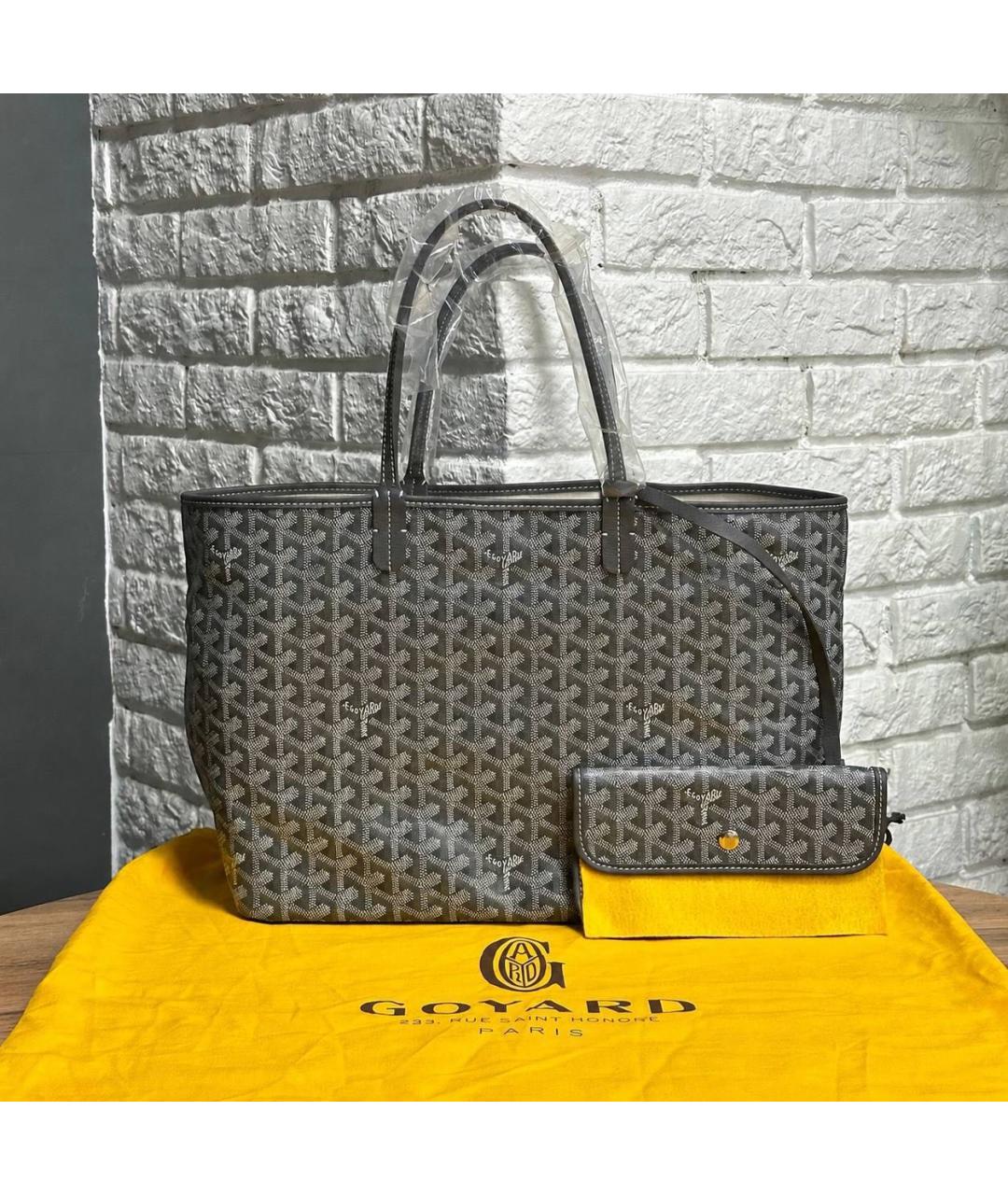 GOYARD Серая кожаная сумка тоут, фото 5