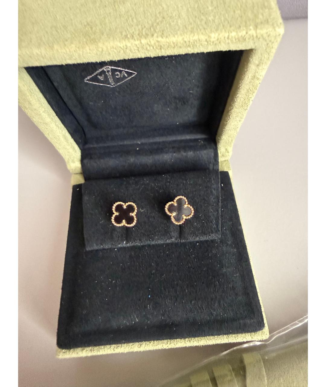 VAN CLEEF & ARPELS Черные серьги из желтого золота, фото 2