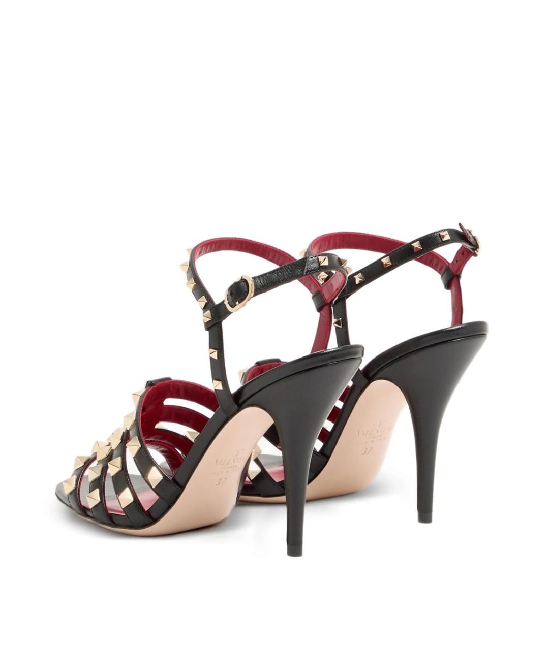 VALENTINO Черные кожаные босоножки, фото 3