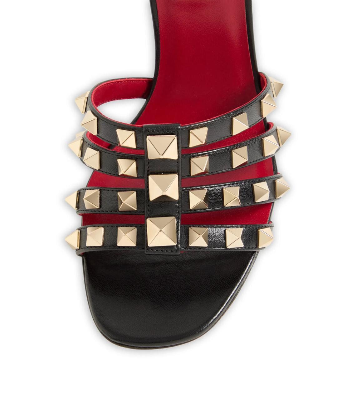 VALENTINO Черные кожаные босоножки, фото 6