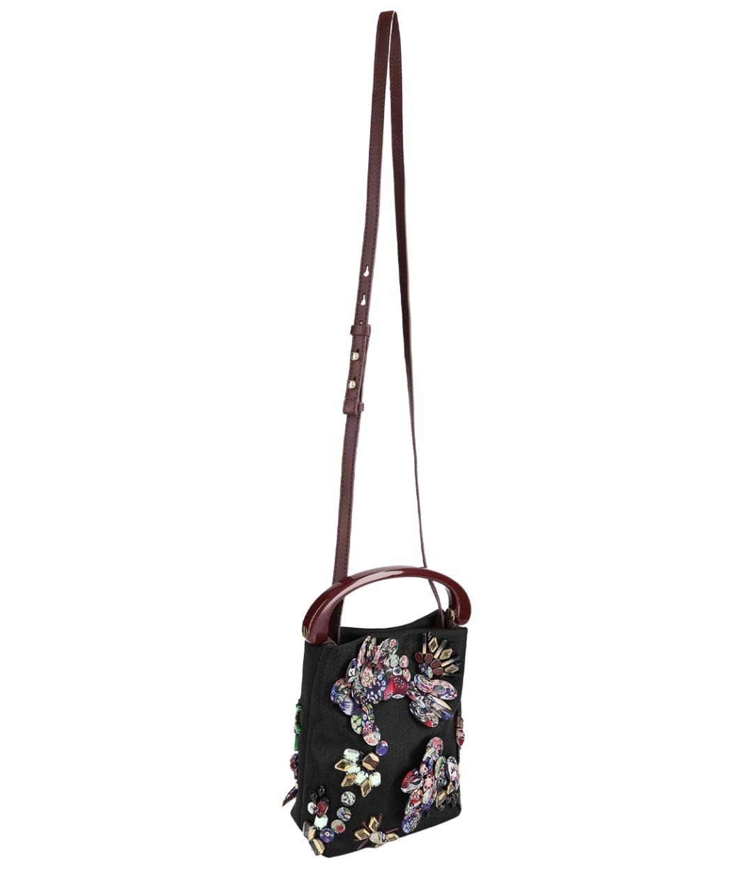 DRIES VAN NOTEN Черная синтетическая сумка с короткими ручками, фото 4