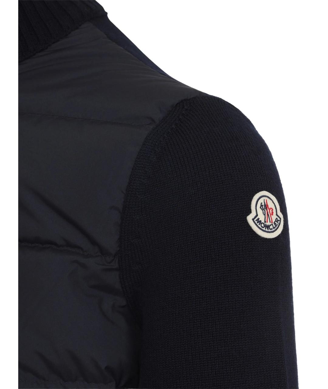 MONCLER Темно-синий полиэстеровый пуховик, фото 3