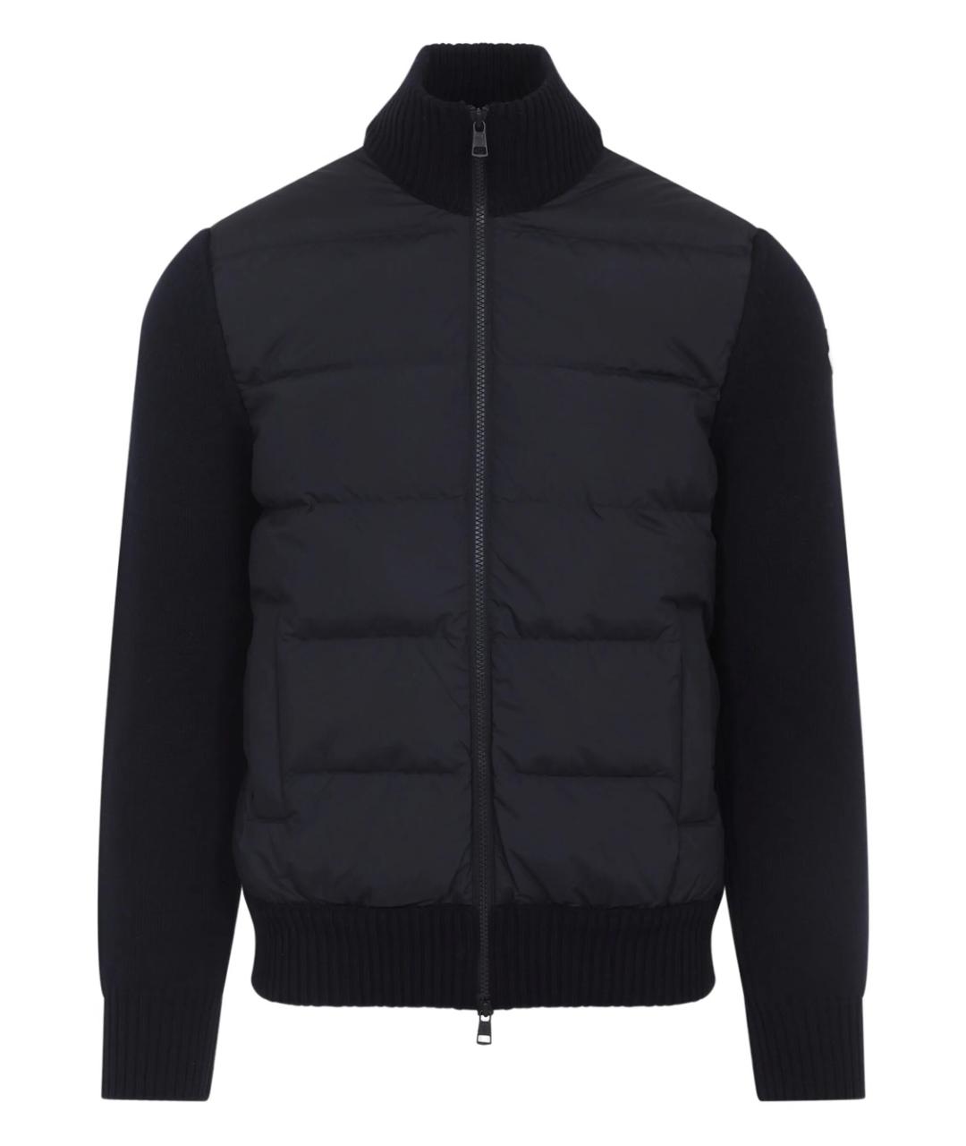 MONCLER Темно-синий полиэстеровый пуховик, фото 1