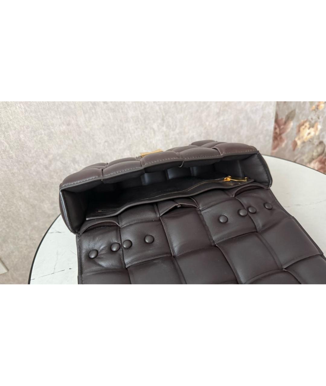 BOTTEGA VENETA Коричневая кожаная сумка через плечо, фото 4