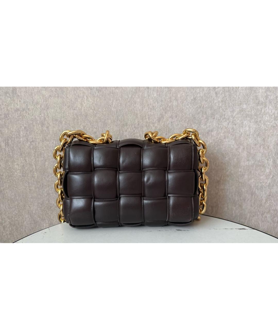 BOTTEGA VENETA Коричневая кожаная сумка через плечо, фото 3