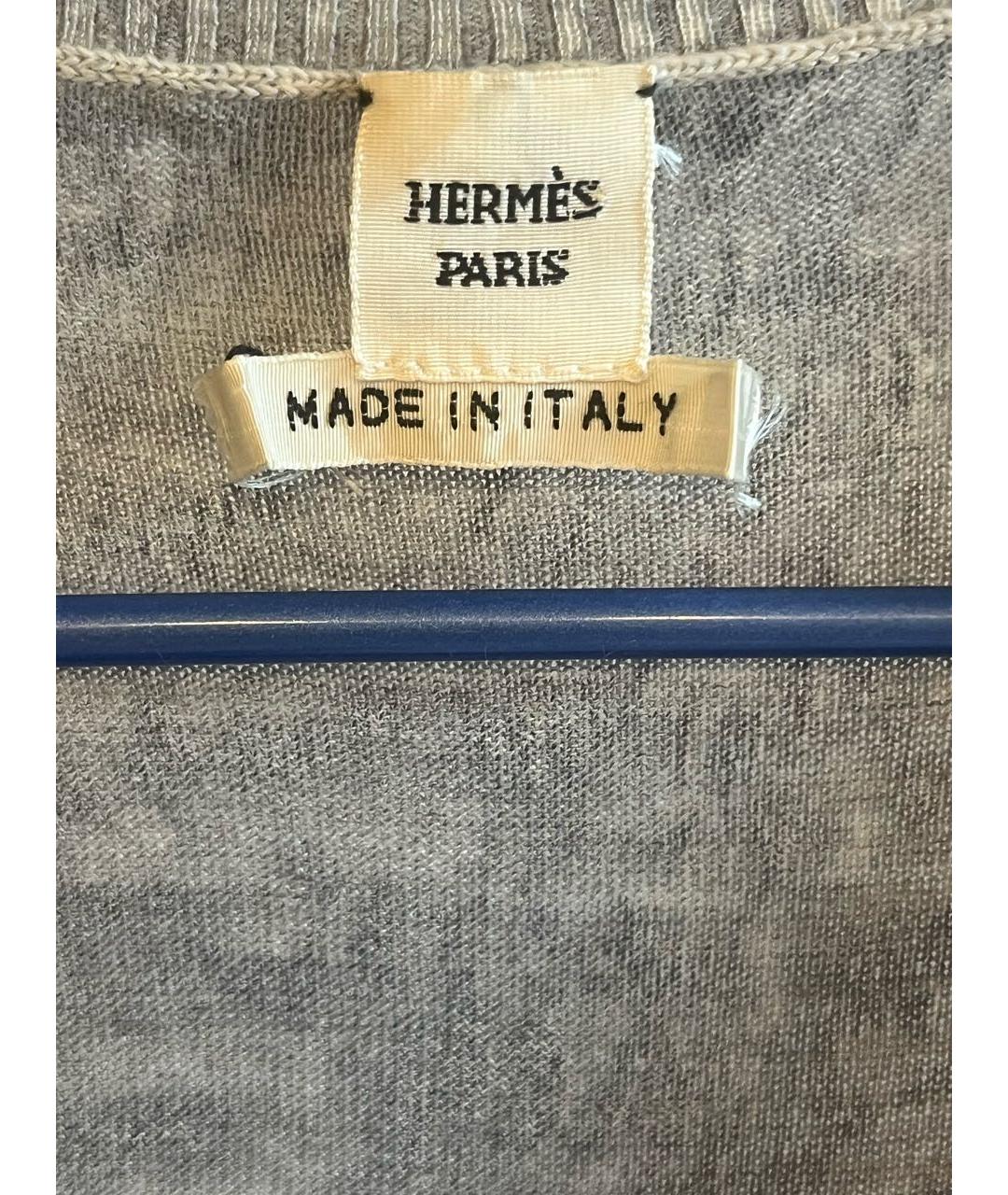 HERMES Серый шерстяной джемпер / свитер, фото 3