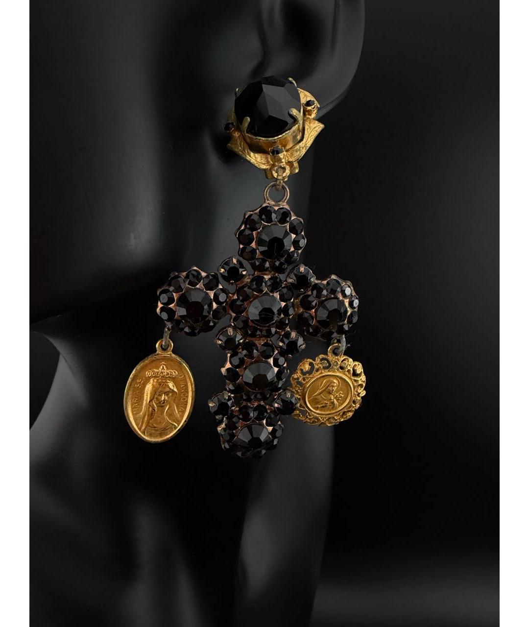 DOLCE&GABBANA Черные серьги, фото 7