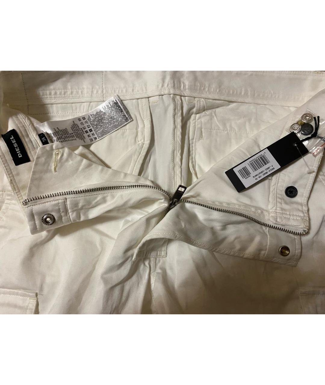 DIESEL Белые хлопковые повседневные брюки, фото 3