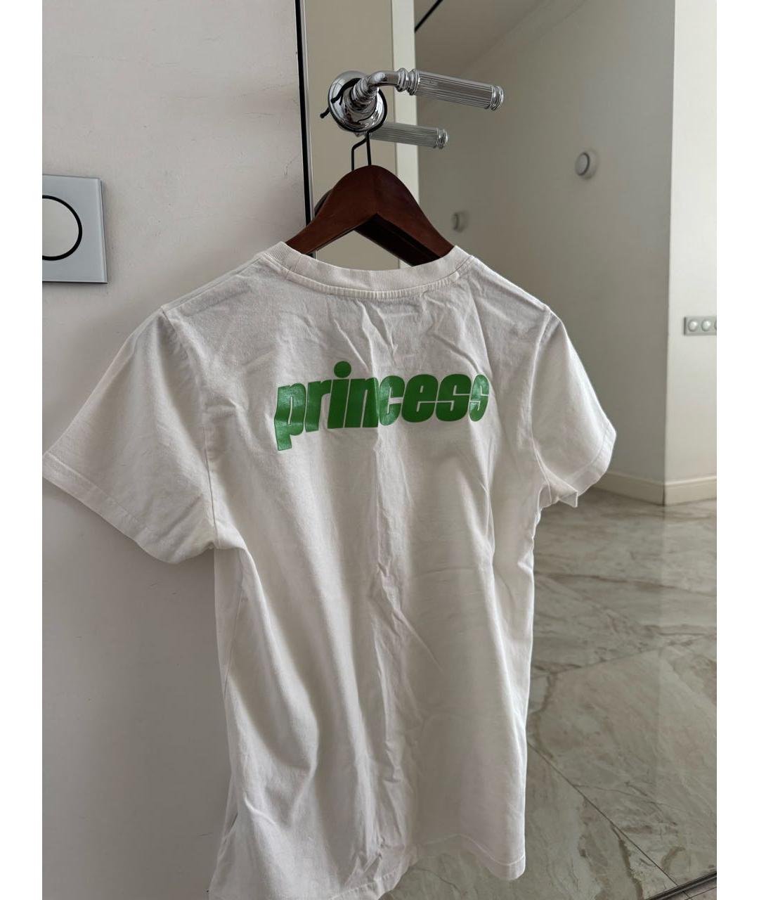 OFF-WHITE Белая хлопковая футболка, фото 4