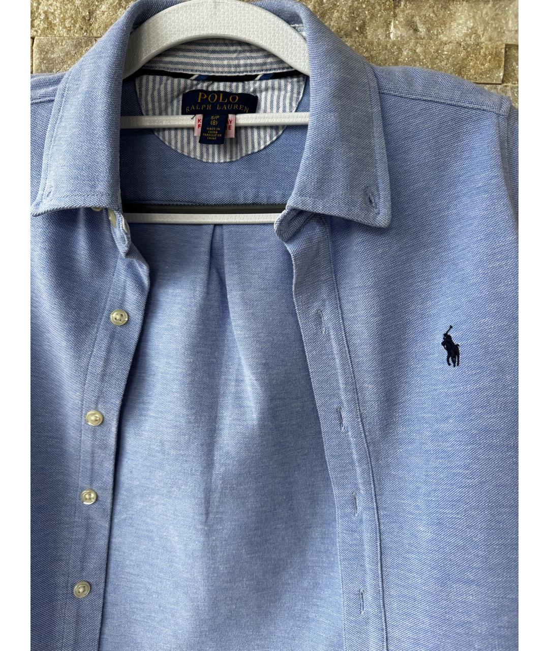POLO RALPH LAUREN Голубая хлопковая детская рубашка, фото 3