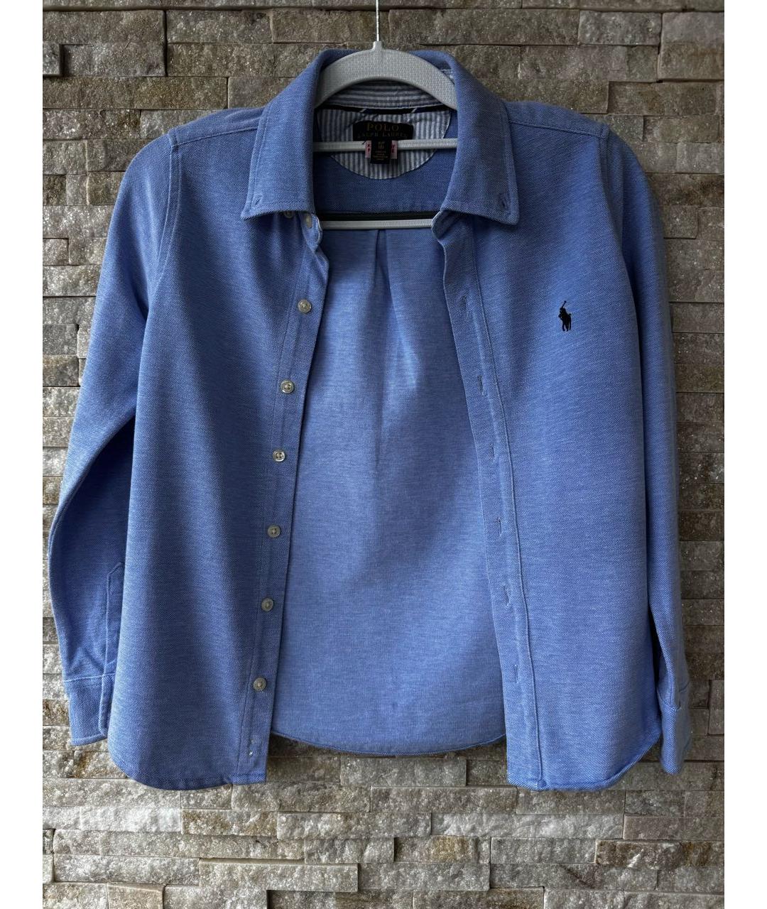 POLO RALPH LAUREN Голубая хлопковая детская рубашка, фото 5