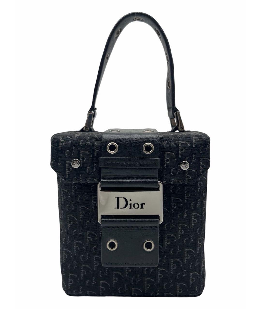 CHRISTIAN DIOR Черная жаккардовая сумка с короткими ручками, фото 9