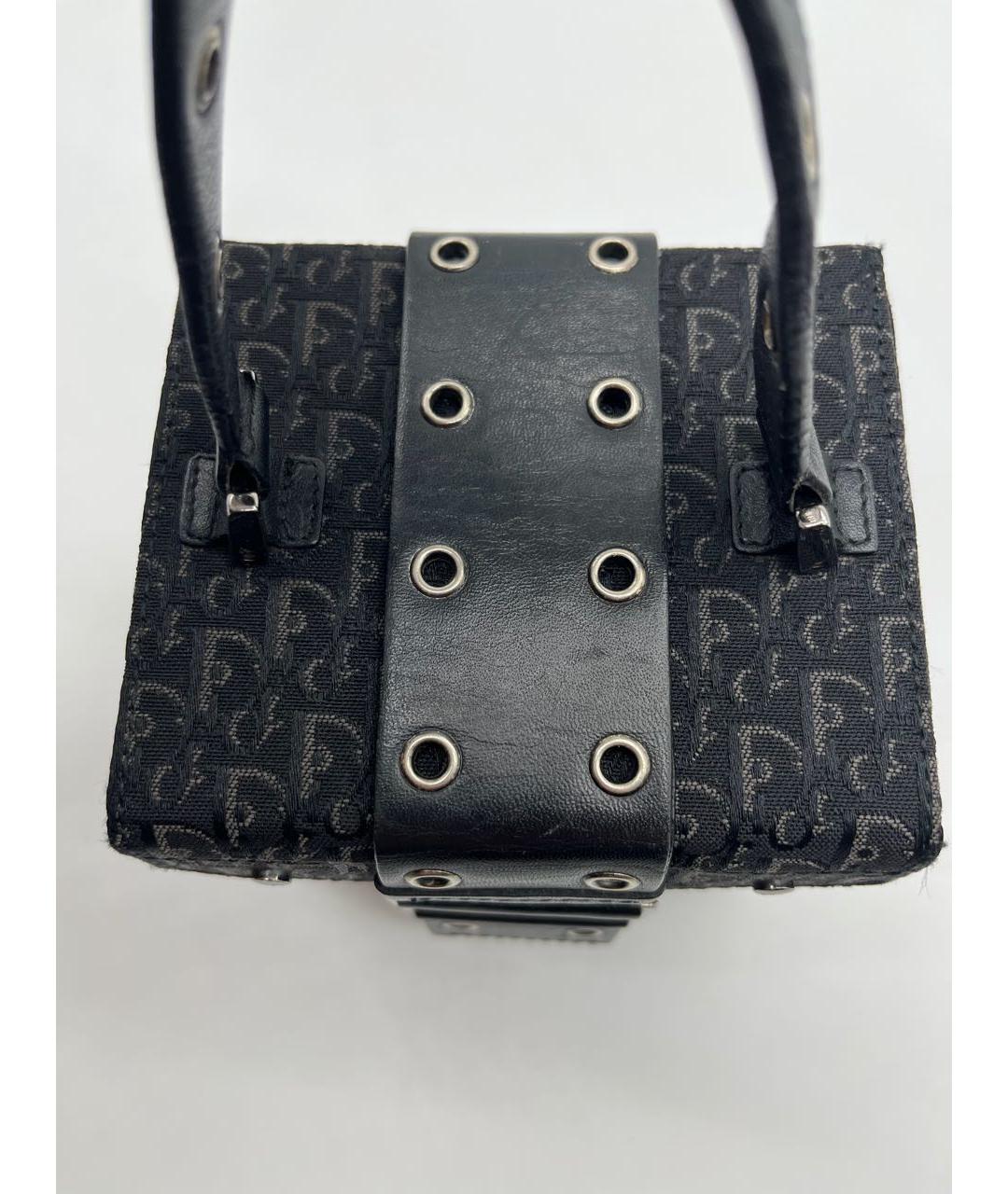 CHRISTIAN DIOR Черная жаккардовая сумка с короткими ручками, фото 5