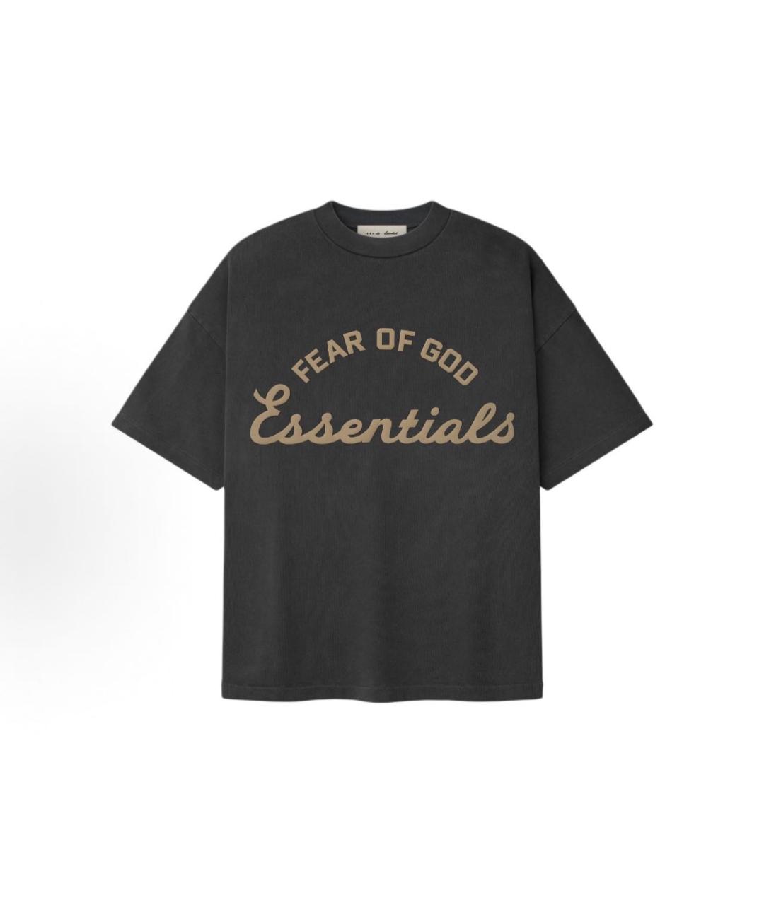 FEAR OF GOD ESSENTIALS Антрацитовая хлопковая футболка, фото 5