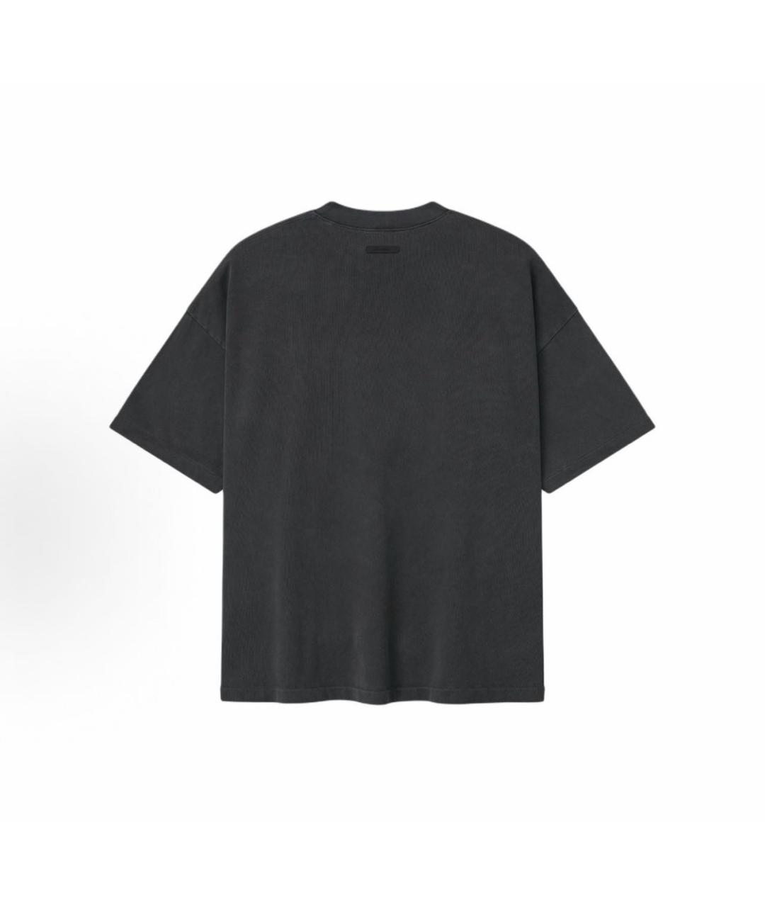 FEAR OF GOD ESSENTIALS Антрацитовая хлопковая футболка, фото 2