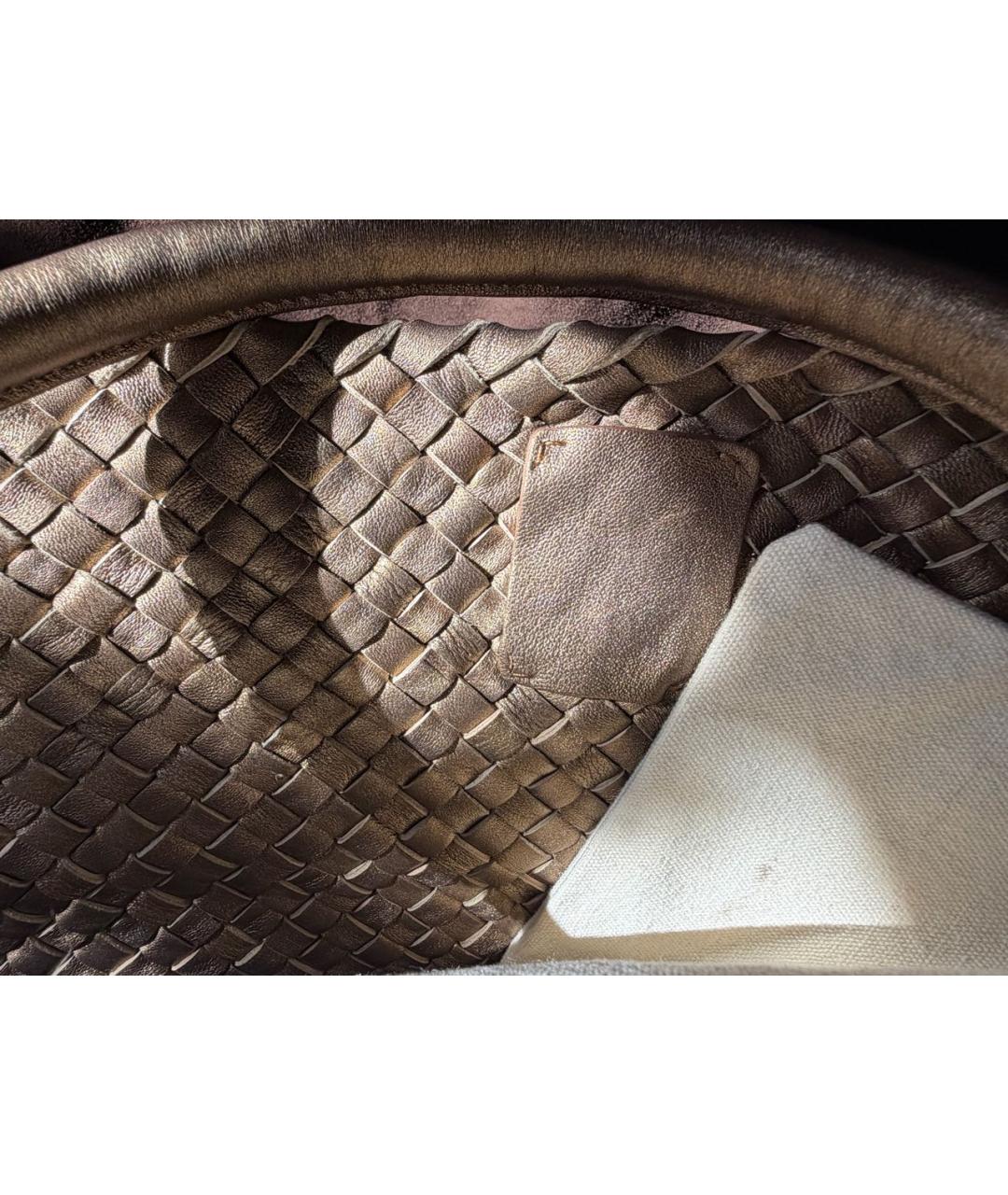 BOTTEGA VENETA Золотая кожаная сумка тоут, фото 8