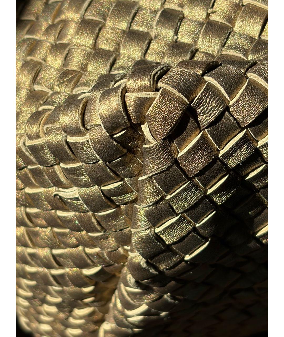 BOTTEGA VENETA Золотая кожаная сумка тоут, фото 5
