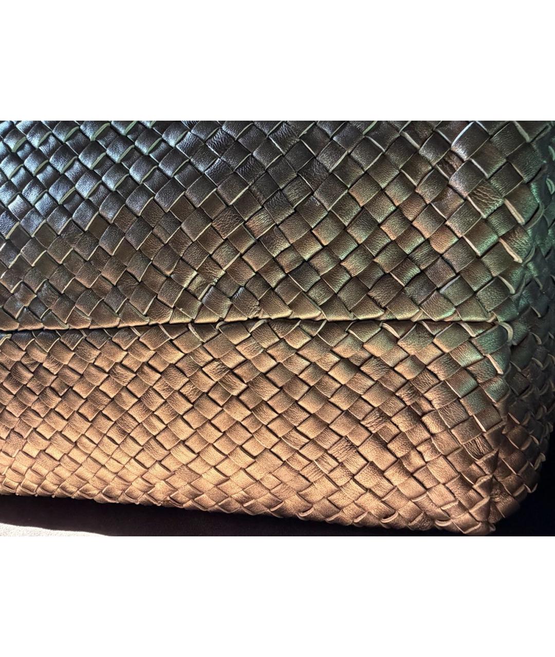 BOTTEGA VENETA Золотая кожаная сумка тоут, фото 6