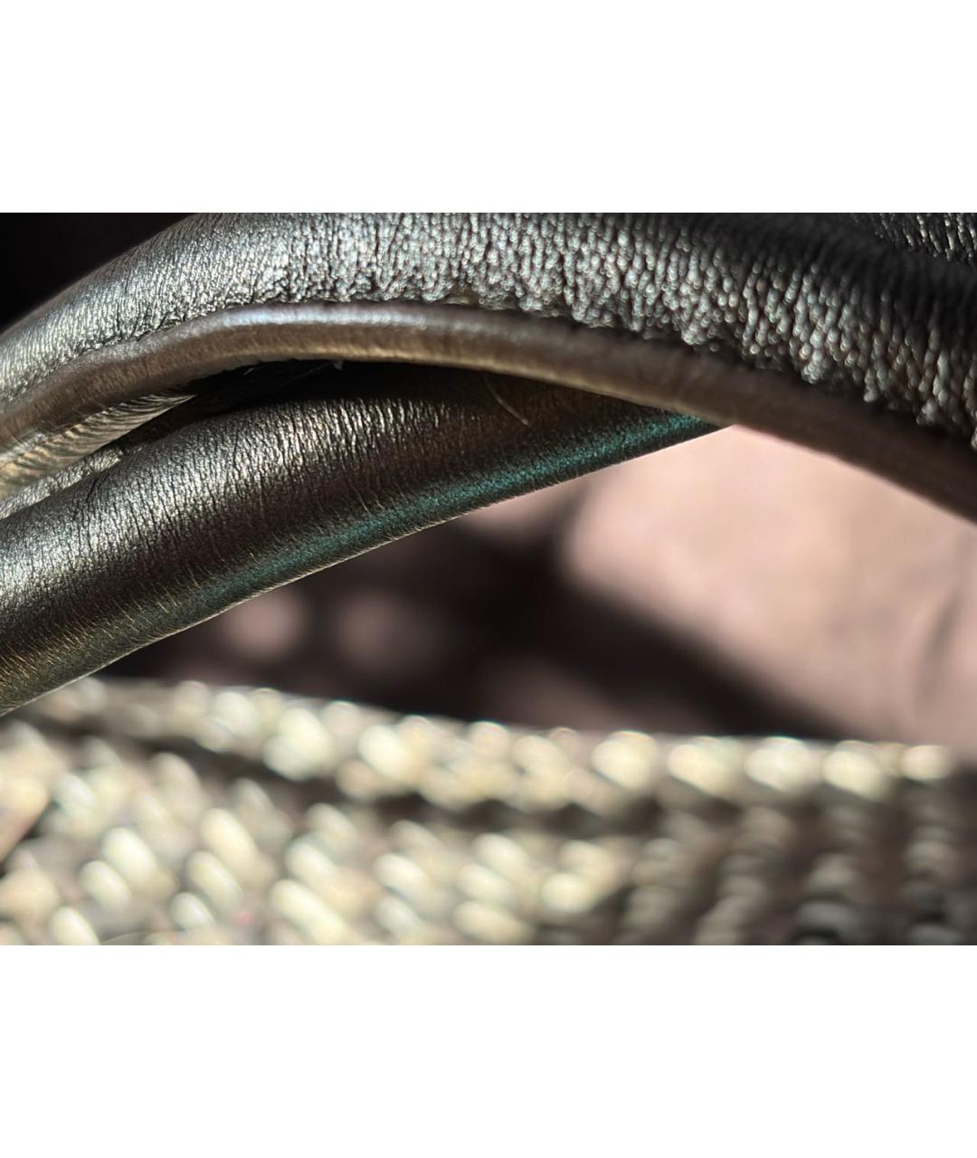 BOTTEGA VENETA Золотая кожаная сумка тоут, фото 7